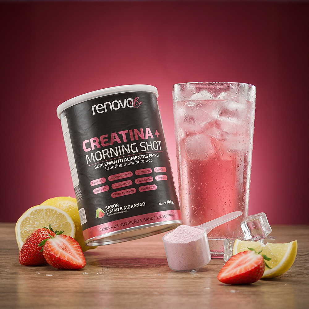 Creatina + Morning Shot - Limão com Morango