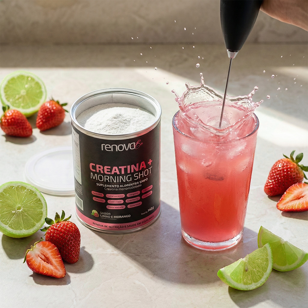 Creatina + Morning Shot - Limão com Morango